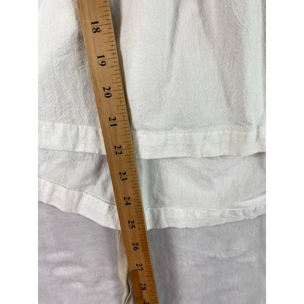 Free People Blouse Top Women Sz S White Milkmaid Cut Out Back Tie Cottage